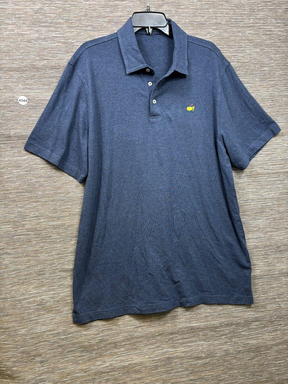 Masters Shirt Mens XL Blue Golf Masters Classics Pima Cotton Modal Polo